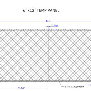 Temporary Fence Panel 6' x 12'